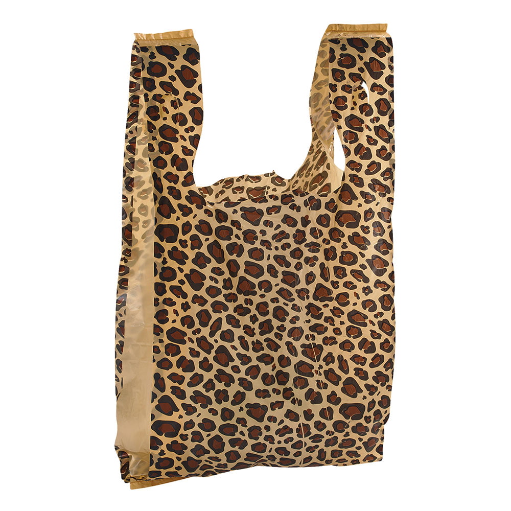 Medium Leopard Print Plastic T-Shirt Bags - Case of 500 - Walmart.com ...