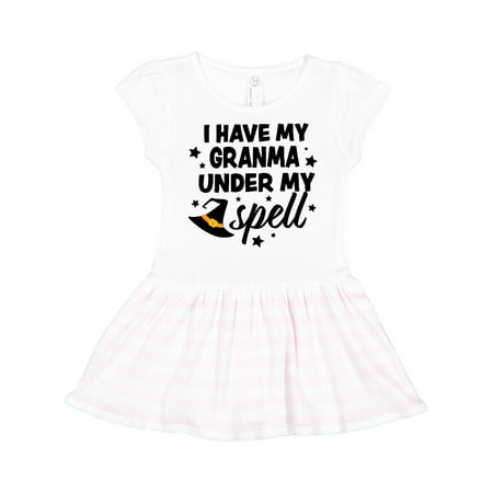 

Inktastic I Have My Granma Under My Spell with Cute Witch Hat Gift Toddler Girl Dress