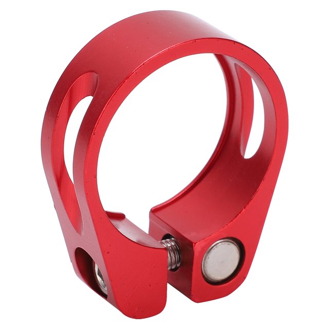 Abrazadera para tija de sillín de bicicleta de 31,8 mm, clip de tubo, aleación de aluminio, collar de tija de sillín de liberación rápida, color rojo, 31,8 mm