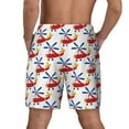 thumbnail image 2 of Lsque Mens Swim Trunks Cartoon Helicopter Pattern - Bathing Suit Compression Liner - Beach Swim Shorts Swimwear - (S-3XL) - Stretch Quick Dry -Large, 2 of 9