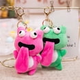 thumbnail image 3 of Lovely Plush Keychains Big Eyes Frog Doll Sticking Out Tongue Frog Attraction Toy Keychain Pendant Party, 3 of 13