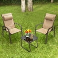 thumbnail image 1 of Costway 3PCS Patio Bistro Furniture Set Adjustable Back Stackable Chairs Brown, 1 of 10