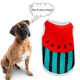 thumbnail image 3 of Pet Pajamas Stripe Pattern Letters Printing Watermelon Drawing Pet Dog Sleeveless Coat Clothes for Outdoor, 3 of 6