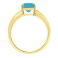 thumbnail image 3 of 1.5 ct Cushion Cut Simulated Turquoise Solitaire 14K Yellow Gold Womens Engagement Ring, 3 of 5