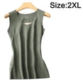 thumbnail image 2 of Camiseta Sin Mangas Térmica Para Mujer Camisa Sin Mangas Camisola Parche De Seda Chaleco Caliente Ropa Interior - Verde, 2 of 5