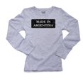 thumbnail image 1 of Hip Made In Argentina Country Pride Women's Long Sleeve Grey T-Shirt, 1 of 2