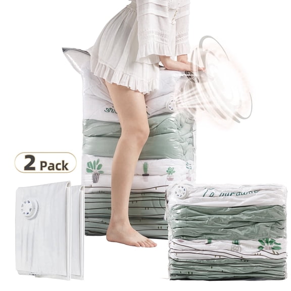 TAILI Vacuum Storage Bags Jumbo Cube, 2 Pack, 31x40x15 inches, for Clothing Comforters Blankets Bedding