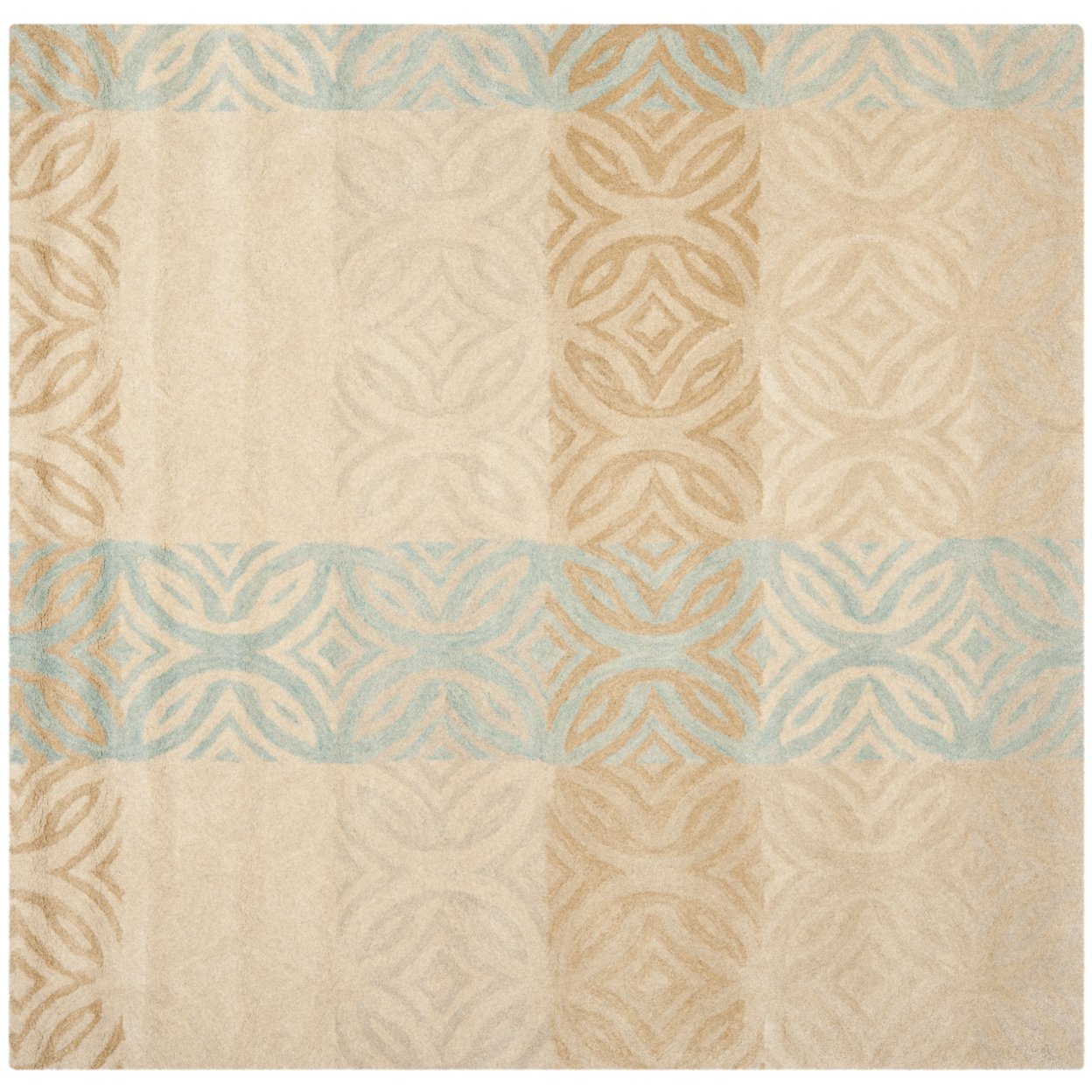SAFAVIEH Wyndham Jacinth Geometric Area Rug, Beige/Multi, 7' x 7' Square