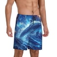 thumbnail image 2 of Uemuo Beautiful Ocean Dolphin Pattern Men's Short Pajama Pants – Soft & Breathable Lounge Shorts, Elastic Waistband with Pockets, Lightweight Sleepwear for All-Season Comfort-3X-Large, 2 of 6