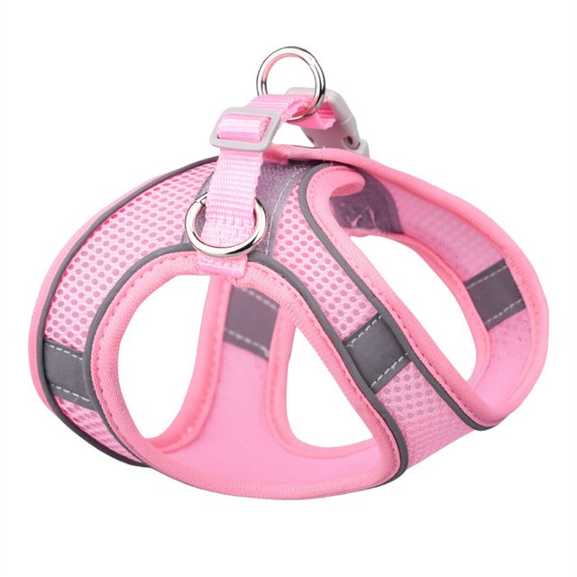Methold Conjunto de correa para el pecho para mascotas, chaleco ajustable acolchado con bolsillos, ropa de entrenamiento para correr, arnés Suministros para perros Rosado