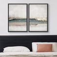 thumbnail image 3 of IDEA4WALL Framed Canvas Print Wall Art Set of 2 Watercolor Pastel Gray Teal Landscape Abstract Modern Art Multicolor Contemporary Artwork for Bedroom, Office - 24"x36"x2 Panels Black, 3 of 5