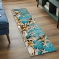 thumbnail image 4 of Coastal Beach Washable Runner Rugs 2'x6', Starfish Conch Low Pile Throw Entryway Rug Non-Slip Sturdy Edge Binding Carpet for Indoor Bedside Entrance Bedside, 4 of 9
