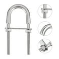 thumbnail image 1 of HORIALENCE 2 Pcs Rust Resistant U Bolt Clamp Stainless Steel Hardware Accessories, 1 of 7