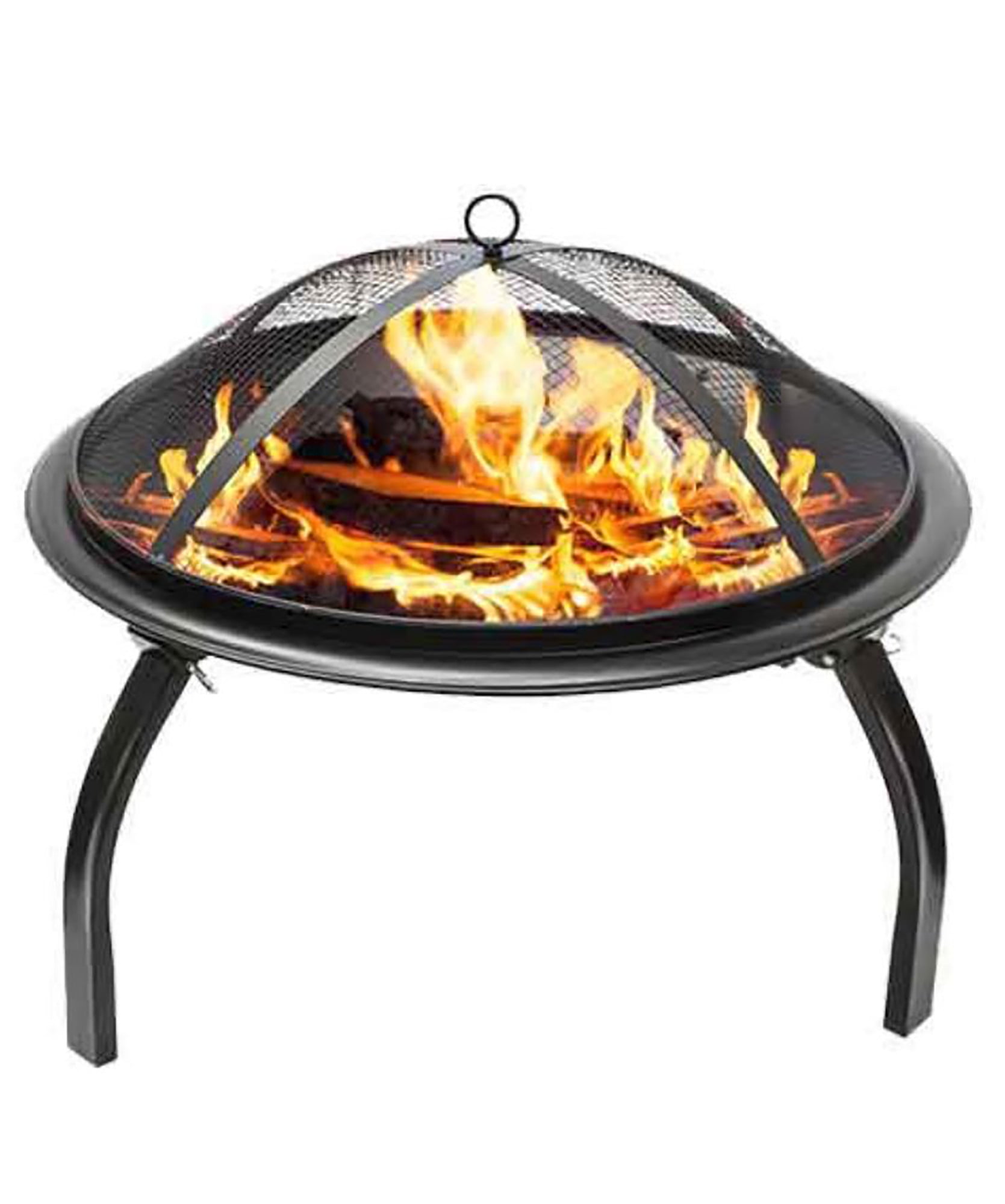 Portable Steel Wood Burning Fire Pit, Black