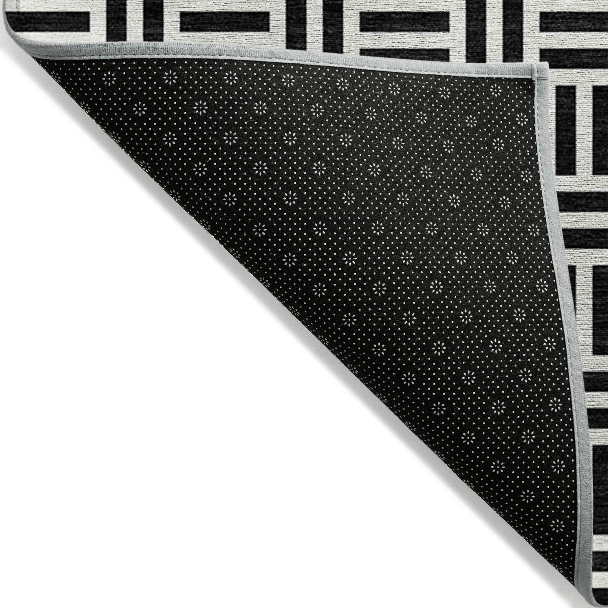 Addison Rugs Chantille Indoor/Outdoor Transitional Geometric Black Washable Rectangle Rug, 5' x 7'6"