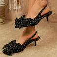 thumbnail image 6 of Miluxas Closed Pointed Toe Slingback Kitten Heels with Heels Comfortable Dressy Pump Shoes Black 9.5(43), 6 of 9