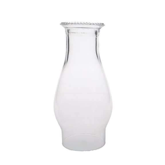 B&P Lamp Glass Beaded Top Replacement Oil or Kerosene Lamp Chimney, 8-1/4 Inches, Clear