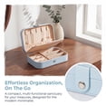 thumbnail image 5 of Travel Jewelry Box for Women Gifts Portable PU Leather Organizer for Earring Necklace Blue, 5 of 5