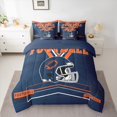 thumbnail image 2 of Castle Fairy Football Game Bedding Comforter Set 7pcs for Teens Boys Girls,Navy Blue Orange Queen Bedding Sets Super Cozy,Sport Theme Queen Sheet Sets,Super Cozy Room Decor,Reversible, 2 of 8