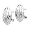 thumbnail image 2 of Auriga 14k White Gold Fancy Omega Back Stud Earrings for Women(L- 19mm, W- 18mm), 2 of 5
