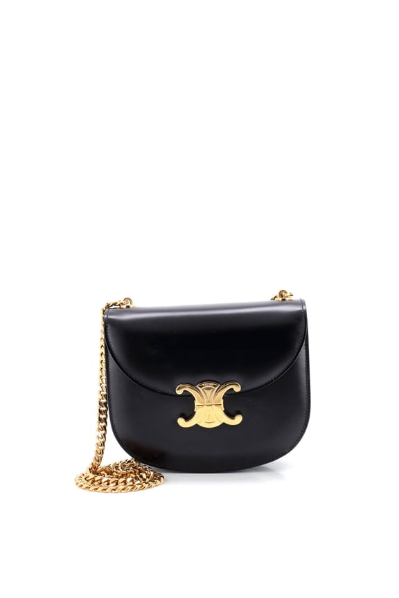 Pre-Owned Triomphe Besace Clea Chain Flap Bag Leather By Rebag