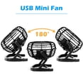 thumbnail image 5 of Naittoop Small Portable Plastic Desk Fan, 4-Inch USB Powered Personal Fan with 180° Rotation, Quiet Mini Fan for Bedroom Office Table Travel, Black, 5 of 6