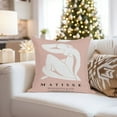 thumbnail image 4 of Ethan Taylor People and Portraits Throw Pillow Soft Cushion Cover 'Matisse Woman Coral Pink Mid-Century Modern Female' Pattern Decorative Square Accent Pillow Case, 18x18 Inches, Pink, White, 4 of 5