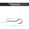 thumbnail image 2 of 10PCS 2.2" Eye Screw Self-Tapping Screws Blue Zinc Plated Screw-in Ceiling Hooks Hanging Hooks Mug Hooks Plant Hooks Open End Eye Bolt Hooks for Home, Office and Workplace, 2 of 5