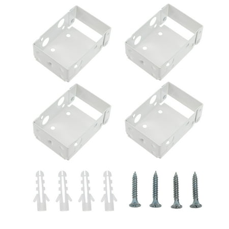 

Quqiuxian 4pcs Metal Roller Blind Fittings Roller Curtain Installation Brackets Blind Accessories (White)
