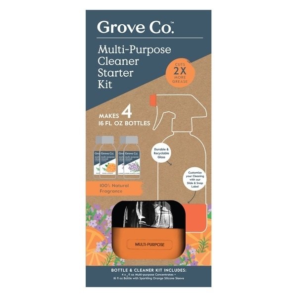 Grove Co. MultiPurpose Cleaner Starter Kit, 16 Fluid Ounce + 4 x 1