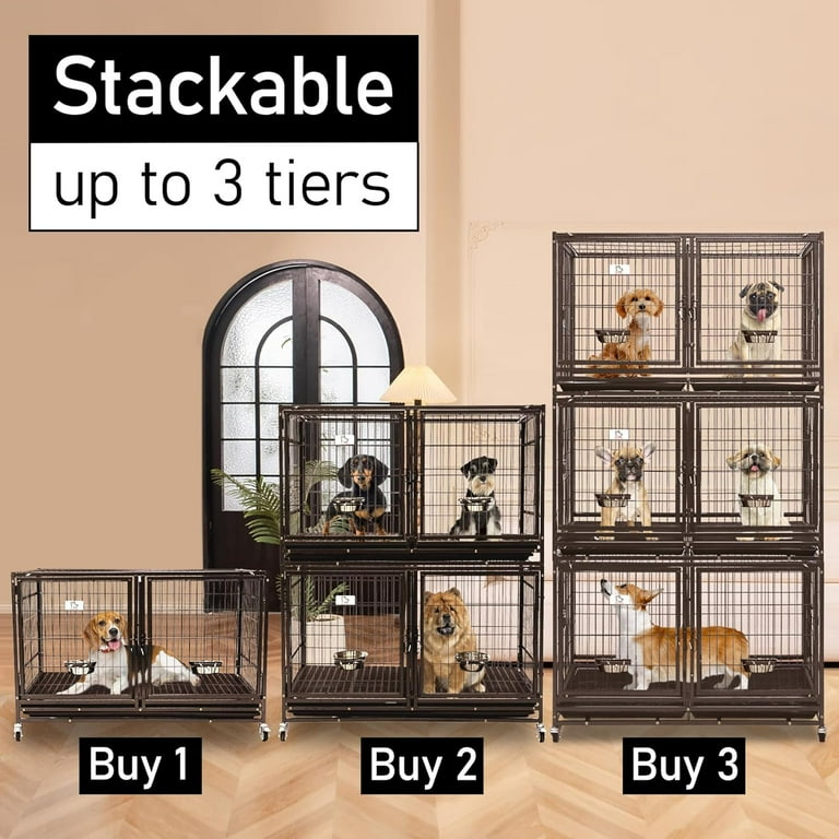 Homey Pet 43 Food Container Feeder Cup Upper Cage with Wheels Stackable Divider Tray Bowls Walmart