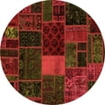 thumbnail image 1 of Ahgly Company Indoor Round Oriental Orange Modern Area Rugs, 7' Round, 1 of 4