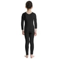 thumbnail image 3 of iEFiEL Girls Spandex Scoop Or Turtleneck Neckline Footless Unitard Full Body Unitard Catsuit Black M, 3 of 8
