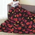 thumbnail image 6 of Salouo Beautiful Maple Leaf Lantern Print Bed Blankets,Flannel Blanket Comfortable Air Conditioning Blanket Lightweight Blanket for Sofa Bed Travel & Couch -80"x60", 6 of 8