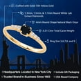 thumbnail image 2 of Gem Stone King 10K Yellow Gold Black Onyx and White Lab Grown Diamond Engagement Ring for Women (0.31 Cttw, Round 4MM, Gemstone December Birthstone, Size 8), 2 of 5