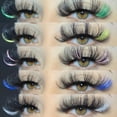 thumbnail image 5 of NIBOLOG 1 Pair False Eyelash Good Ductility Eye-Catching Sliky Surface Mink Colorful Fluffy Extension Makeup Handmade Eyelash for Girl, 5 of 8
