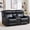 Black, variant on Ebello Faux Leather Manual Reclining Loveseat, Mid-Century Modern 2-Seater Sofa with Cup Holders and Storage Space for Living Room, Home Theater, Black