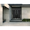 thumbnail image 4 of Front Exterior Prehung Steel Double Doors / Cynex 6777 Black / 2 Side Exterior Windows / Stainless Inserts Single Modern Painted-W16+72+16" x H80"-Left-hand Outswing, 4 of 7