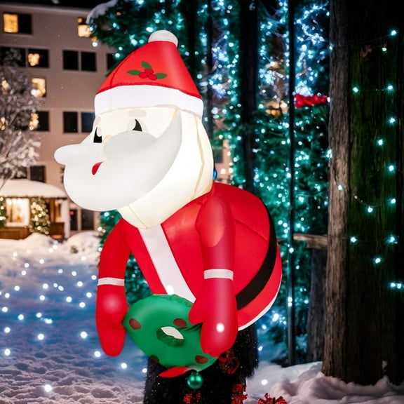 Resenkos Inflatable Christmas Decor,3.3 Feet Lighted Inflatable Santa Claus Broke Out from Window