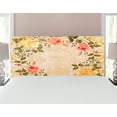 thumbnail image 1 of Vintage Headboard, Oval Shape Floral Crown Leaves and Roses over Damask Motif Shabby Boho, Upholstered Decorative Metal Bed Headboard with Memory Foam, Full Size, Yellow Green Pink, by Ambesonne, 1 of 4