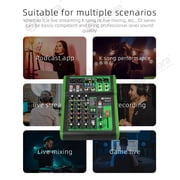 D Debra DI-UX Series Professional Portable Recording Mixer Audio with 99 DSP Digital Effects and USB for DJ Mixer Console Karaoke Home Recording Studio (DI-4UX 4 channels)