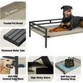 thumbnail image 3 of ZXNYH Metal Elevated Dog Bed, Cooling Raised Pet Cot with Chew Proof and Washable Textilene Mesh, No-Slip Feet and Stable Rustless Frame for Indoor & Outdoor, Medium, Brown, 3 of 8