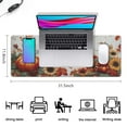 thumbnail image 5 of Happy Thanksgiving Fall Pumpkin Sunflower Large Gaming Mouse Pad Extended Mousepad Gaming with Stitched Edges, Non-Slip Base, Water Resist Keyboard Pad for Gamer, Office & Home, 31.5 X 11.8 in, 5 of 7