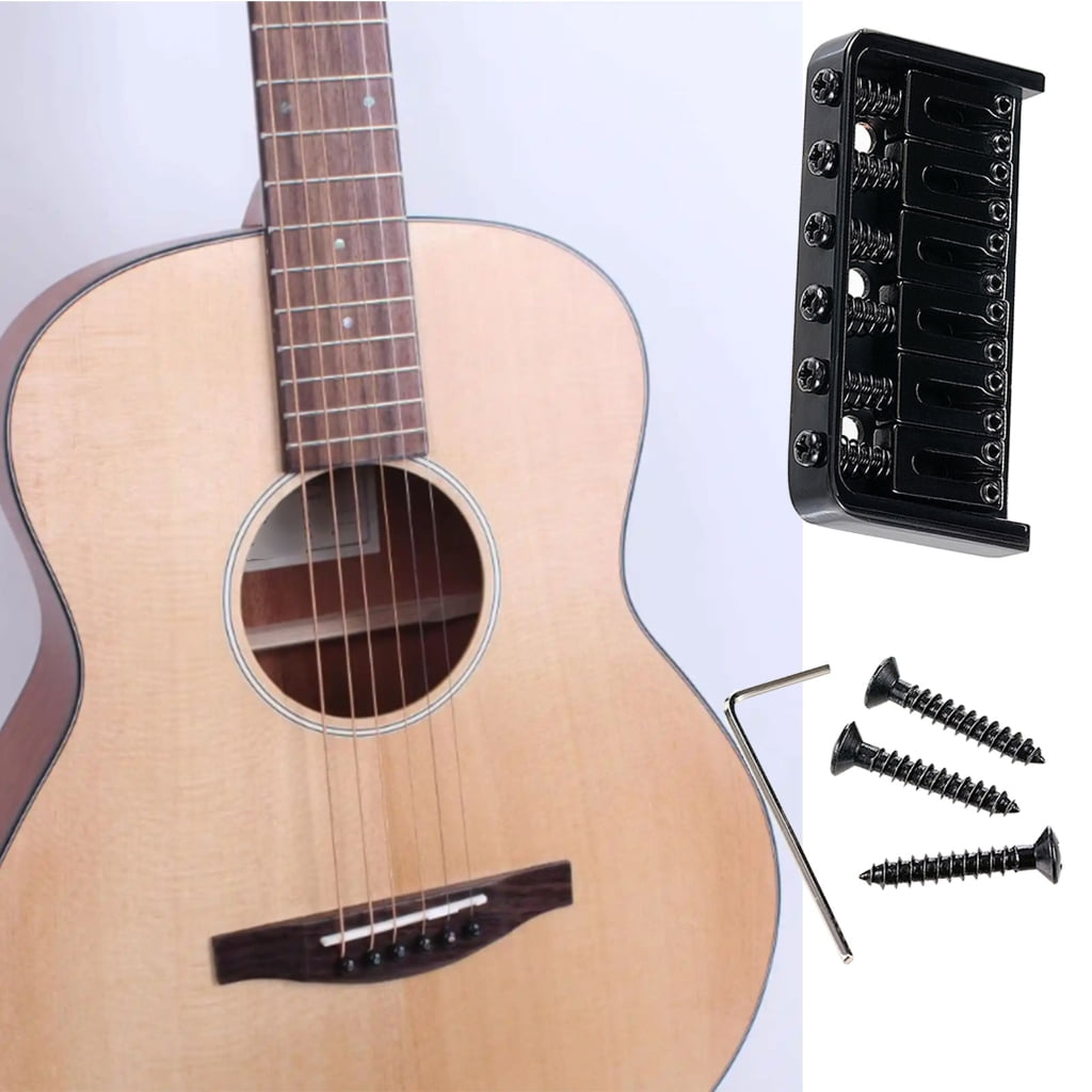 CEORPER Solid Metal Electric Guitar Bridge With Heavy Type Saddles Locking Mechanism For Stable Tuning