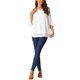 thumbnail image 2 of INSPIRAR CHIC Blusa de Chifón para Mujer Cuello Redondo de Manga 3/4 Capa Doble Top Casual S Blanco, 2 of 5