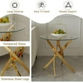 thumbnail image 5 of 3-Piece Modern Living Room Set-35.43" Round Glass Coffee Table & 23.62" End Tables, Stainless Steel Base & Tempered Safety Glass Top, Sleek Set for Home, Apartment, Office, 5 of 9