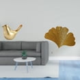 thumbnail image 2 of Figuras de pájaros, figuras de pájaros dorados, decoración del hogar, estatuas de animales, esculturas de pared de hierro forjado, hojas de ginkgo, re, 2 of 8