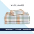 thumbnail image 4 of Elegant Comfort Soft 4-Piece Sheet Set - Deep Pocket Fitted Sheet, Soft, Cozy, Warm and Anti-Pill Flannel Sheets - Twin, Plaid Coral, 4 of 4