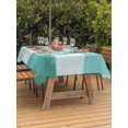 thumbnail image 2 of Outdoor Tablecloth with Umbrella Hole and Zipper, Green Geometric Rectangle Table Cloth 52x70 Inch Waterproof Tablecloth, Watercolor Ombre Modern Abstract Art Picnic Table Cover for Patio Camping, 2 of 7