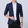 thumbnail image 2 of SWSMCLT Men's Business Long Sleeve Slim Fit Suit Jacket Casual Blazer Fitted Fall Semi Formal Suit Separate Navy 34, 2 of 4